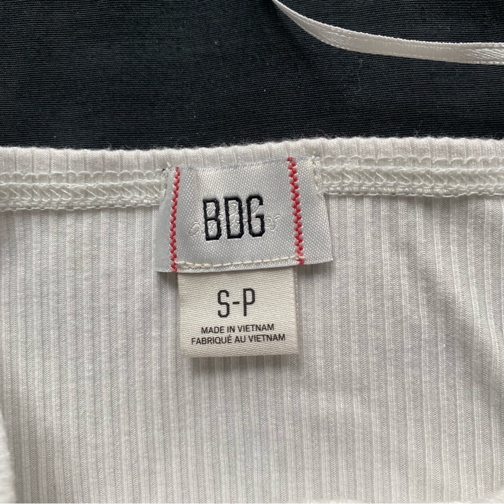 BDG White Strapless Ruched Ribbed Tube Top - Picture 3 of 5